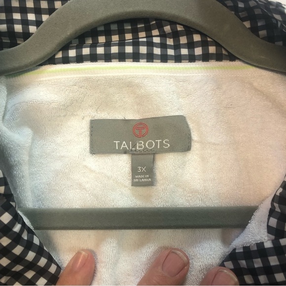 Talbots Women’s Vest Quilted Check Velcro Zip Closure Front Zip Pockets Sporty - Picture 6 of 9